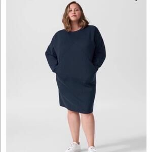 Universal Standard Game Size 0 (4XS) Navy Blue Iris Spacer Sweatshirt Dress NWT